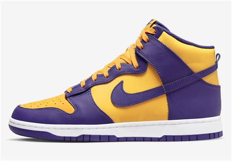 nike dunks lakers|Nike dunk high Lakers shoes.